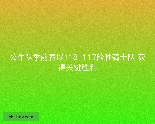公牛队季前赛以118-117险胜骑士队 获得关键胜利